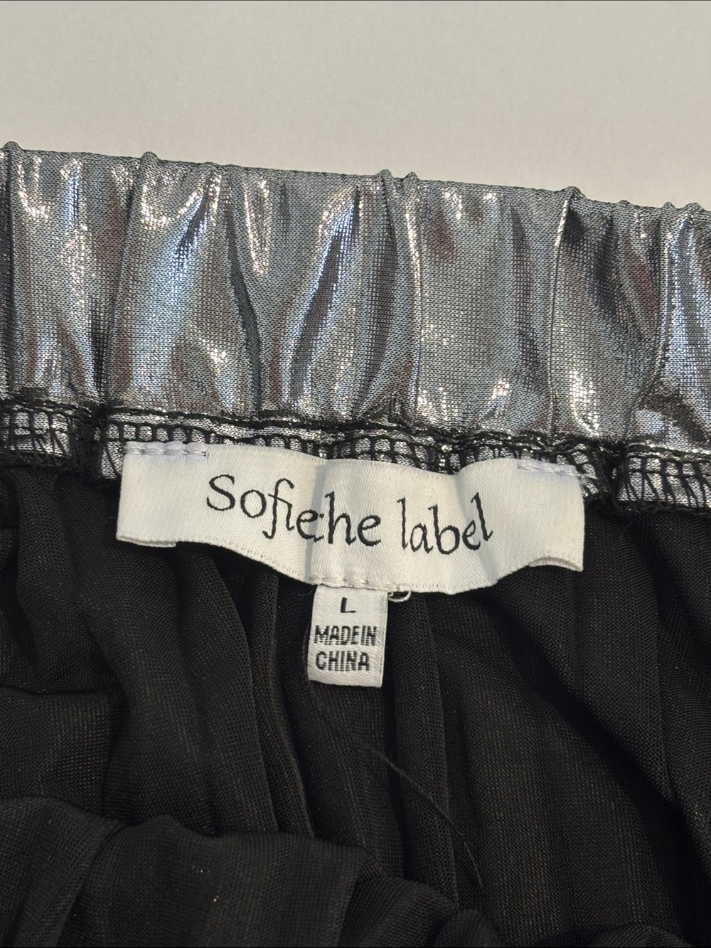 Anthropologie Sophie The Label metallic silver pleated maxi skirt size large - Picture 6 of 11